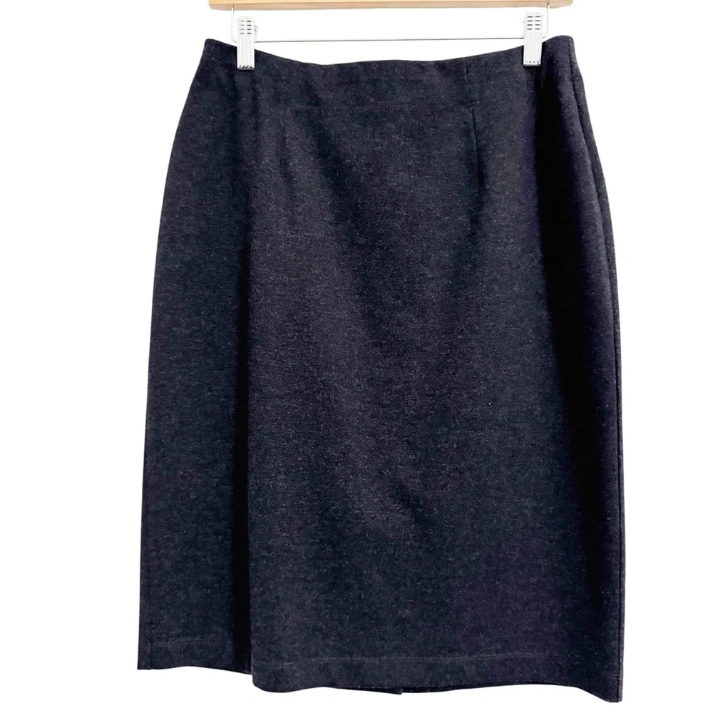 Eileen Fisher Stretch Pencil Skirt Charcoal Black Small